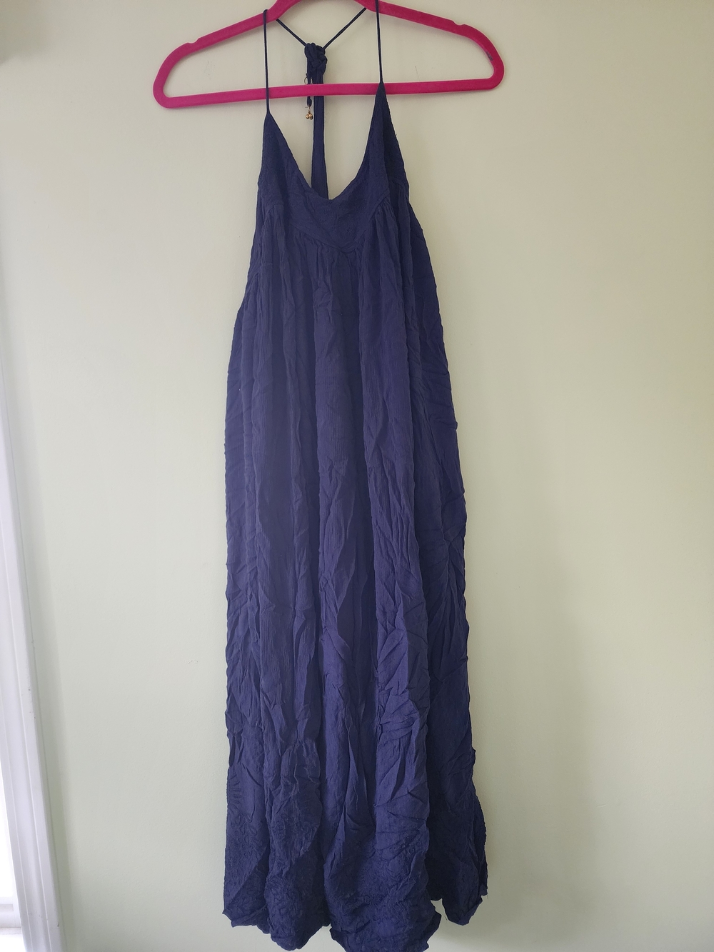 Free People Navy Blue Maxi Halter Dress